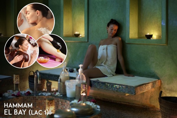 Hammam + Gommage + Enveloppement + Epilation jambes complètes, bras complètes, aisselles, maillot intégrale + Brushing + Pose vernis