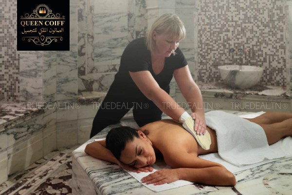 Hammam + gommage + Enveloppement corps complet avec henna ou savon marocain + Massage relaxant humide + Epilation jambes complètes, bras complètes, aisselles, maillot intégrale