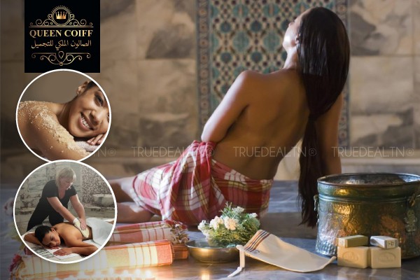 Hammam + gommage + Enveloppement corps complet avec henna ou savon marocain + Massage relaxant humide + Epilation jambes complètes, bras complètes, aisselles, maillot intégrale