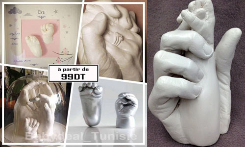 Réalisez un beau souvenir avec les empreintes 3D de votre bébé ou de votre couple à partir de 99DT!!!