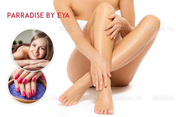 Epilation jambes complètes, bras complètes, aisselles, sourcils, lèvre supérieure, menton + Soin des mains + Pose vernis permanent + Massage relaxant du dos + Réflexologie plantaire