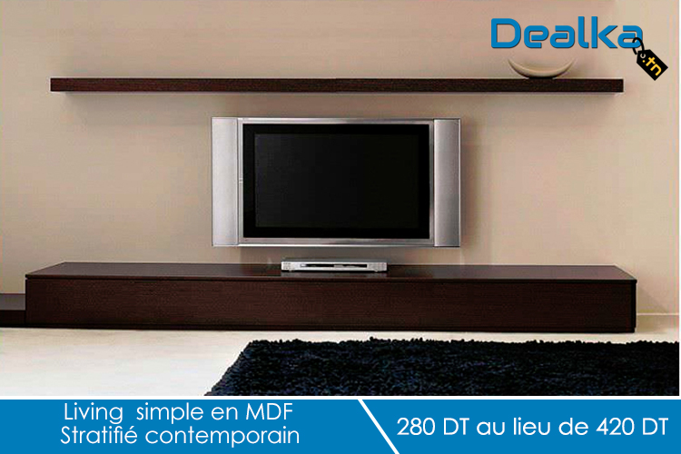 Living simple en MDF  Stratifié contemporain extensible