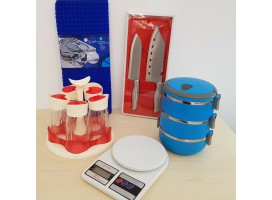 Pack : Balance Electrique + Spice Rack +Lunch Box +Tapis de séchage + 2 Couteaux