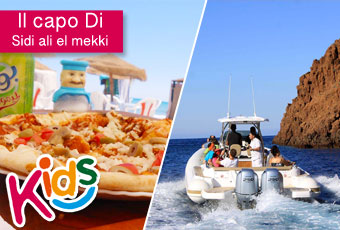 Spécial enfant: Balade en mer + déjeuner  (pizza neptune + frites + 1 soda chez il capo di le tout à 27,500 dt au lieu de 50 dt  à sidi ali mekki