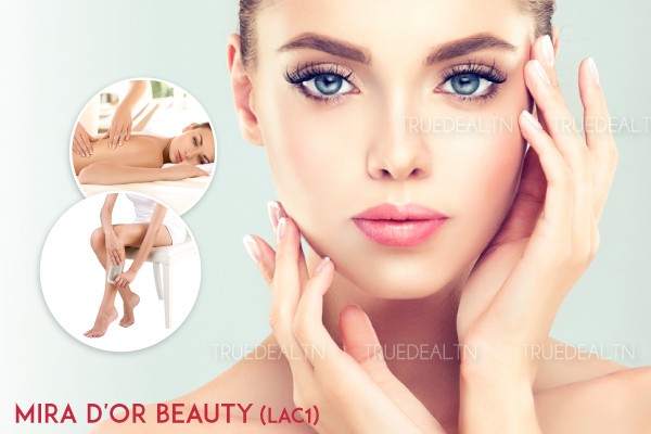 Soin de visage + Soin des mains + Soins des pieds + 2 poses vernis + Massage relaxant + Epilation jambes complètes, bras complètes, aisselles, Sourcils, lèvre supérieure + Coupe + Brushing