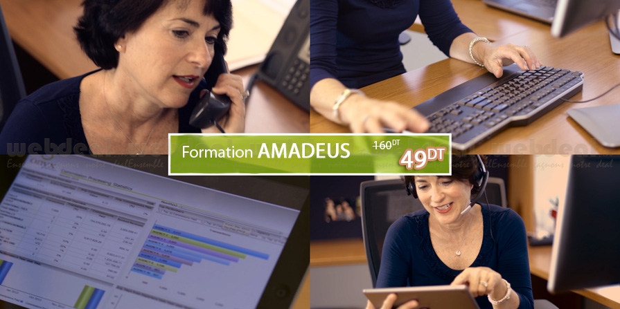 Archivé: 16h de formation certifiante en billetterie et réservation via AMADEUS à 49dt au lieu de 160dt.