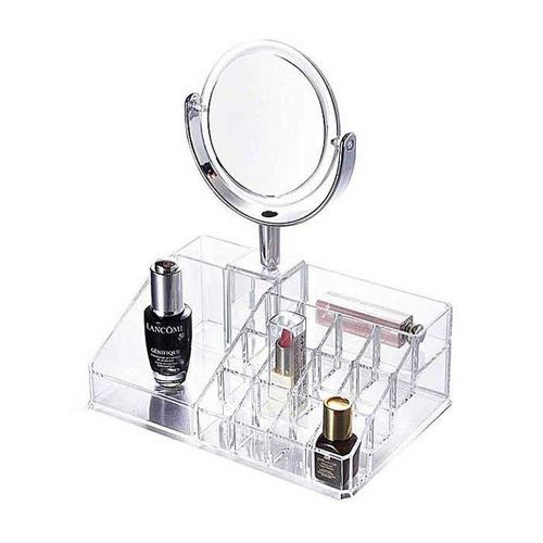 Archivé: Support maquillage en acrylique  – Organiseur à bijoux avec miroir et tiroirs de rangement transparent