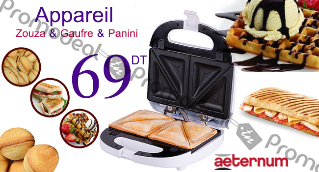 Archivé: Promotion Appareil 3 en 1 ou 2 en 1 : Zouza + gaufre + panini de la marque Aeternum Garantie 12 Mois