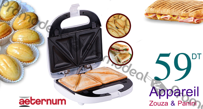 Archivé: Promotion Appareil 3 en 1 ou 2 en 1 : Zouza + gaufre + panini de la marque Aeternum Garantie 12 Mois