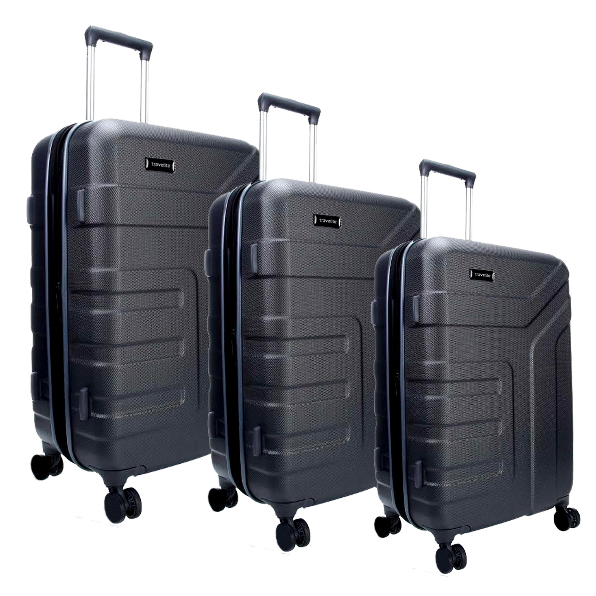 Set de 3 valises polycarbonate ABS Noir 4 roues 360° Niubwin touslesdeals.tn