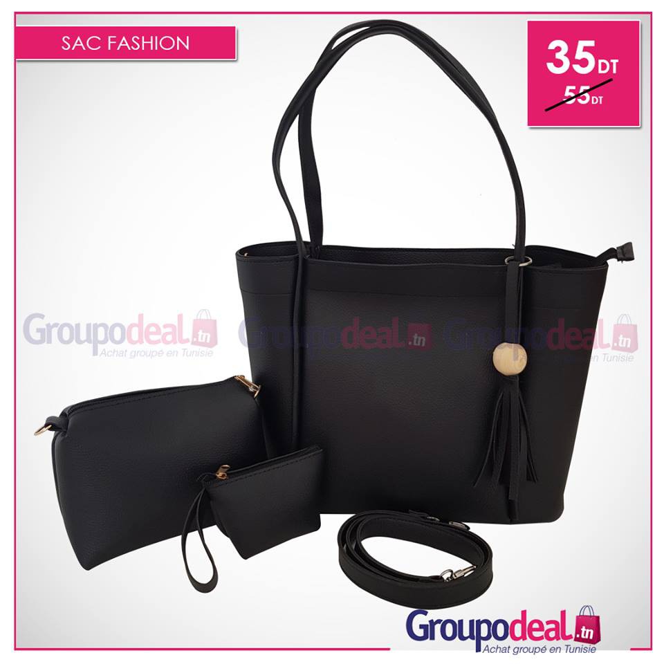 Pack sac à main  3 pièces sac + pochette avec ceinture + porte monnaie