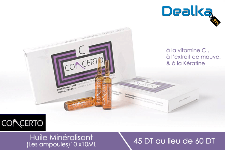 Huile Minéralisant (Les ampoules) BIO pour cheveux  CONCERTO 10x10ml