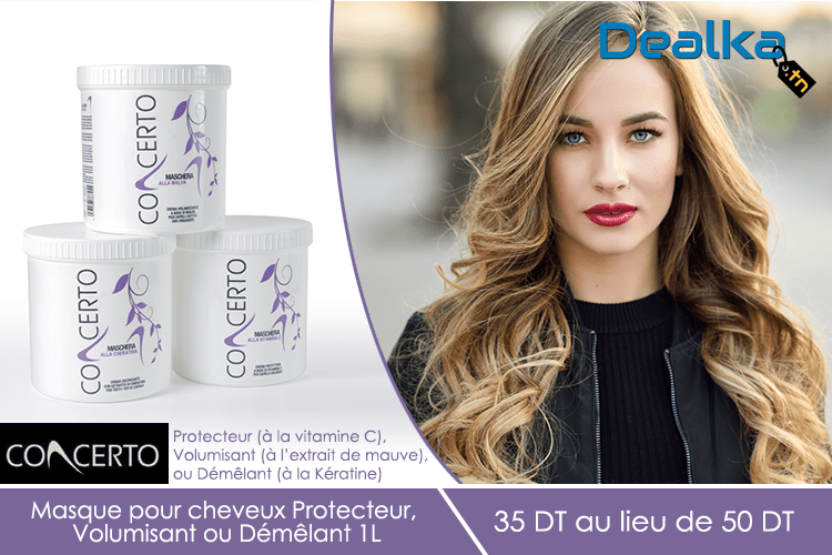 Masque BIO pour cheveux  CONCERTO Protecteur, Volumisant ou Démêlant 1 L