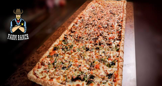 Coupon de réduction de 40% sur 1 mètre de pizza valable sur 5 passages à 5DT chez Farm Ranch Ennasr