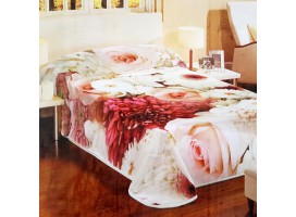 Couverture 2 places – 220 x 240 cm – Couverture 3D imprimée – Rose rouge