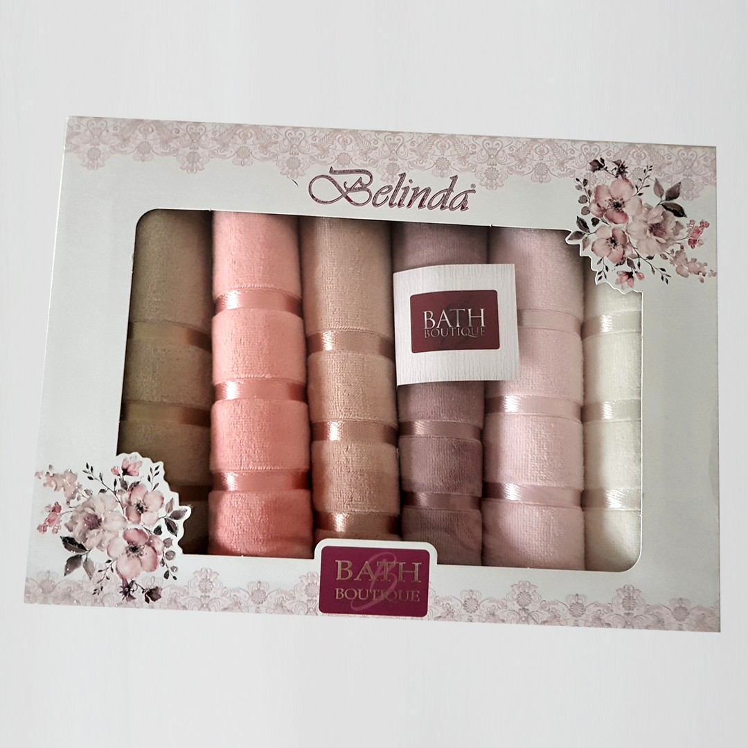 Lot de 6 serviettes de bain – 50 * 90 cm – Rose Belinda