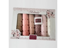 Lot de 6 serviettes de bain - 50 * 90 cm - Rose Belinda