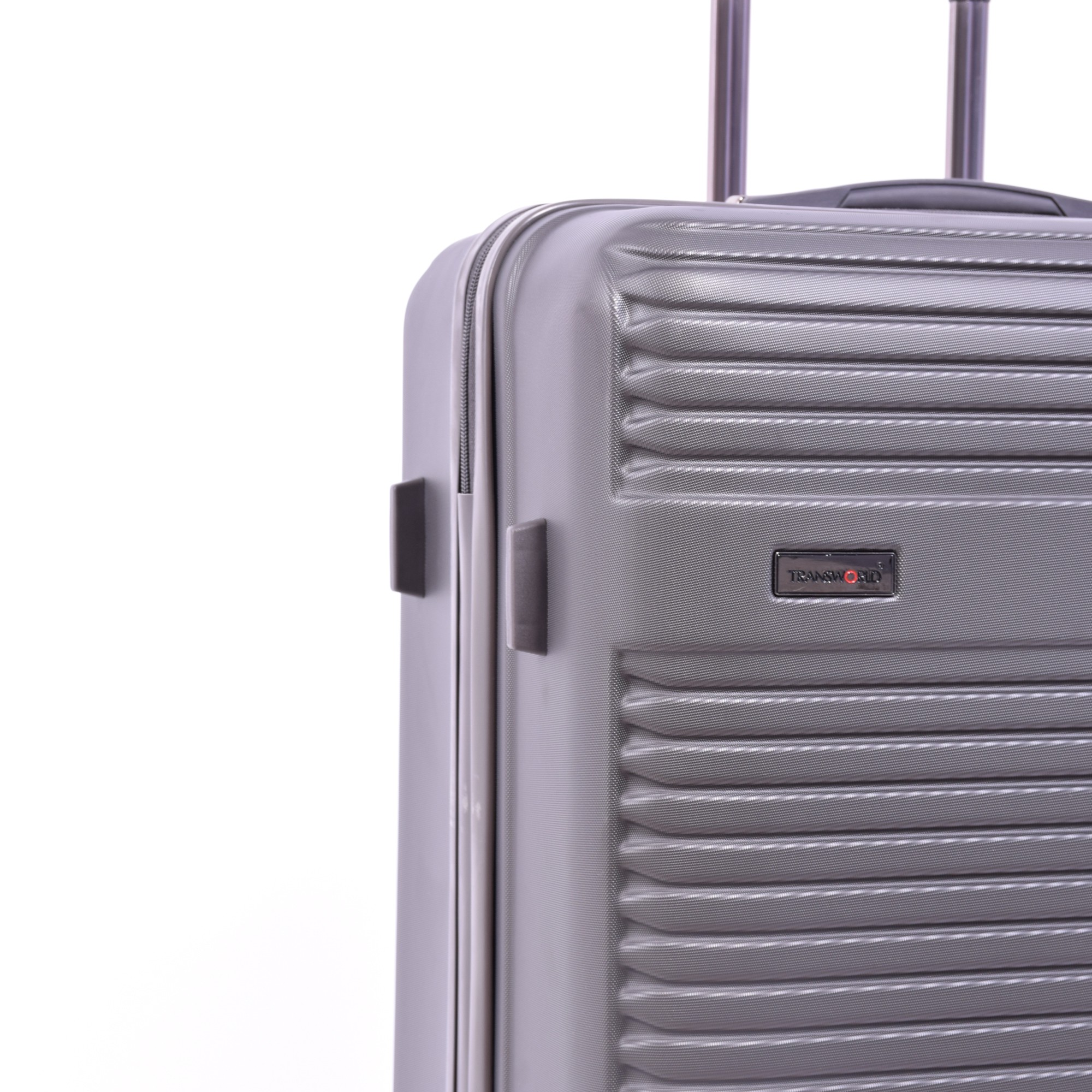 Set de 3 valises – polycarbonate – ABS – Gris- 4 roues – 360°-Transworld