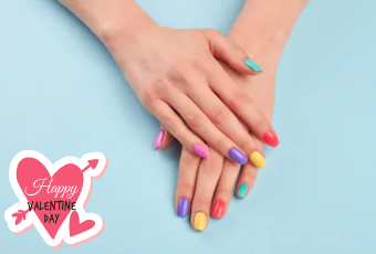 Spécial saint valentin: gel sur ongle naturel + Mini soin des mains + Pose vernis permanent +  Design à 22 dt au lieu de 45 dt chez Barbie Nails (Ennasr)