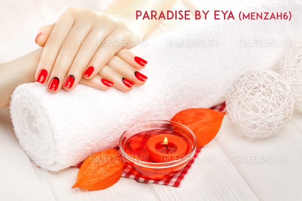 Massage relaxant corps complet + Modelage de visage + Soin des mains + Soin des pieds + 2 poses vernis + Epilation sourcils, lèvre supérieure, menton + Brushing